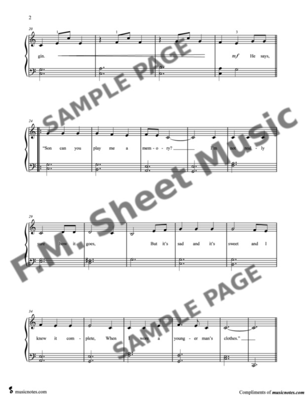 Piano Man (Easy Piano Version) By Billy Joel F.M. Sheet Music Pop